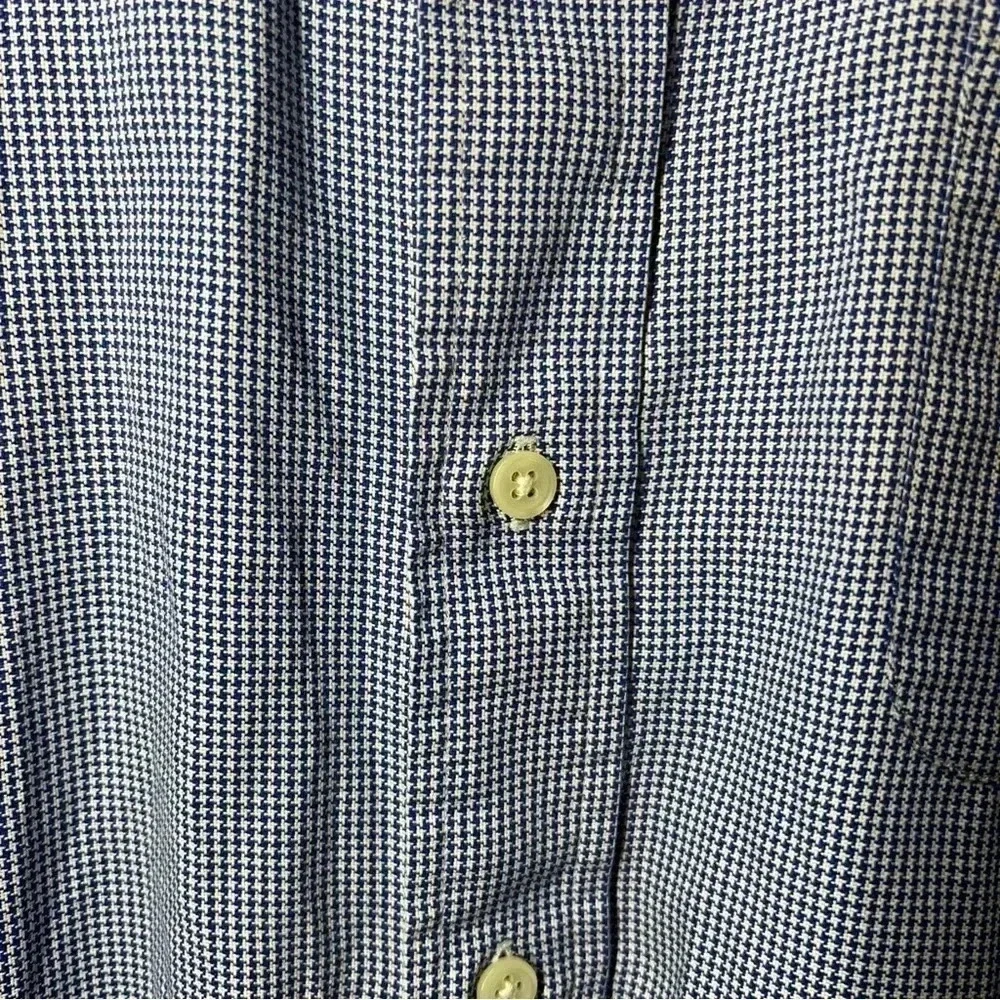 Authentic Ralph Lauren Polo Button Up Navy Checkered Collared Business